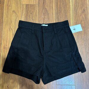 7 for all mankind Denim Shorts Womens‎ Size 26 Black Tailored Slouch Cotton